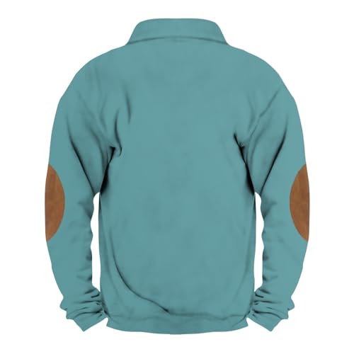 KONG JIMFAN Angebote des Tages Heute Pullover Herren Sweatshirt Rollkragenpullover 2024 Winter Thermoshirt Langarmshirts Sweaters Bequem Oberteile Casual Pullis Übergangsjacke Herren(#E Cyan,L)