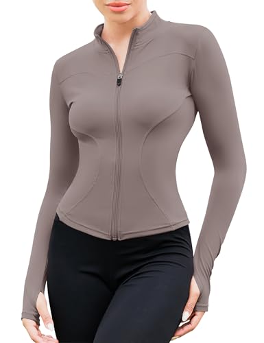 EFFAN Sportjacke Damen Sportshirt Langarmshirt Sportbh Fitness Laufshirt Langarm Yoga Sport Shirt Leichte Pilates Jacke Outfit Sportklamotten Haiyueyan S