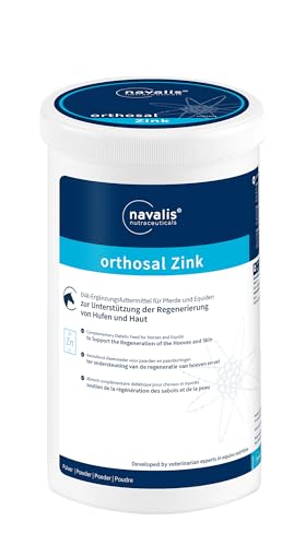 Navalis Orthosal Zink Horse | 750 g | Diät-Ergänzungsfuttermittel in Pulverform für Pferde | Zur Unterstützung der Hautgesundheit und im Fellwechsel | Mit organisch gebundenem Zink