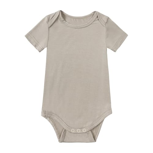 Baby Body Hose Set Säuglings-Faser-Faser für Neugeborene mit kurzen Ärmeln und kurzen Ärmeln Body's Junge (Grey, 0-3 Months)