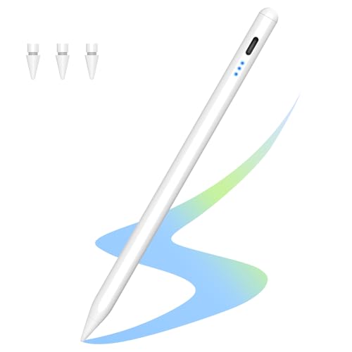 Pencil 1. Generation für iPad 2025-2018, KIROSA Stift für Tablet mit Handfläche Ablehnung & Neigungssensitiv Stifte für Grafiktabletts, Pencil für iPad 6-11, Air 3-5/M2/M3,Pro 11/12.9"/13" M4, Min 5-6