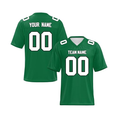 Individuell Angepasstes American Football Trikot Personalisiertes Teamname & Nummer Rugby Shirt Atmungsaktives Football Kostüm Rugby Trikot A31