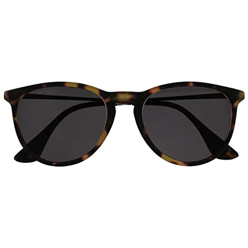 OPULIZE Jet Sonnen Leser Brille Stilvoller großer Designer-Rahmen Kratzfest Getönte Linse UV400-Schutz Schildpattbraune Vorderseite Silber Bügeln Schwarz Spitzen Herren Damen S96-2+1.50
