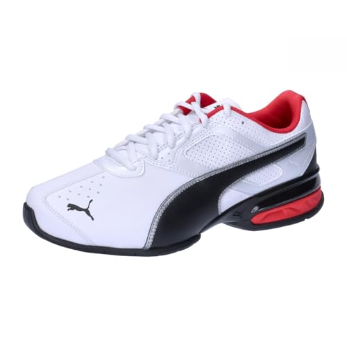 PUMA Herren Tazon 6 FM Low-Top Trainer, Puma White-Puma Black-Puma Silver, 42.5 EU