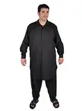 Egypt Bazar Zweiteiliges Herren-Salwar-Kameez- Set im Pakistani-Stil, schwarz (48-50 (M))