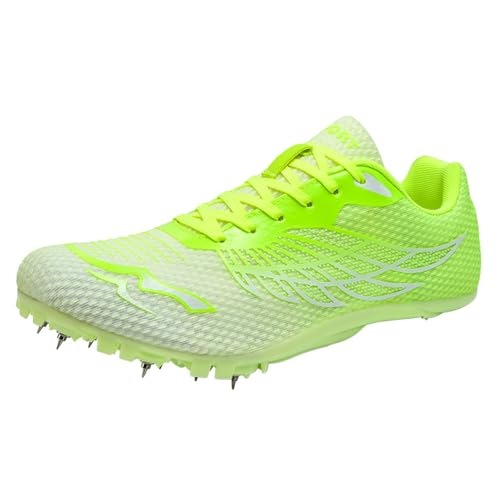 ZHENSI Leichtathletik-Spike-Schuhe Sprint-Spring-Sneakers Für Herren Damen Und Kinder Laufschuhe Leichte Rennschuhe,Grün,38 EU