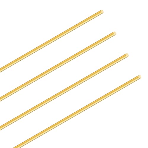 LAVMHAB Messingstab 2mm x 300mm, Messing Massiver Runde Stab für DIY Bastel (4 Stück)