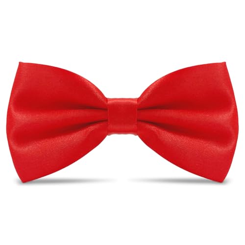 AHLPO Elegante Herren Fliege - Hochwertig, Mit Haken Verstellbar, Fliege Anzug für Hochzeit Party Feiern Büro Geschenk, Fliegen für Herren Damen Jungen, Fliege Rot