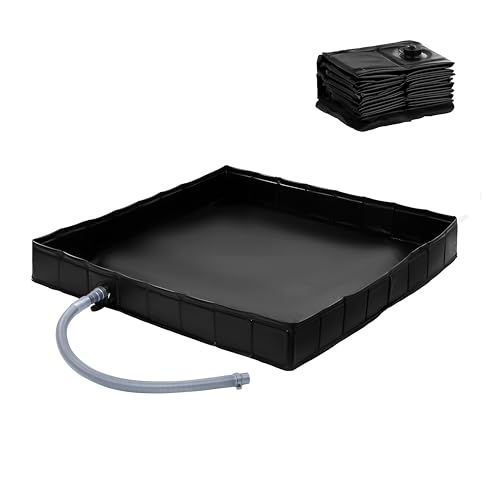Simidobook Tragbare Duschwanne – Verbessertes faltbares Duschboden-Abflussloch-Design mit Aufbewahrungstasche und abnehmbarem Ablaufrohr, geeignet für Wohnmobil, Outdoor-Campingdusche, Strand