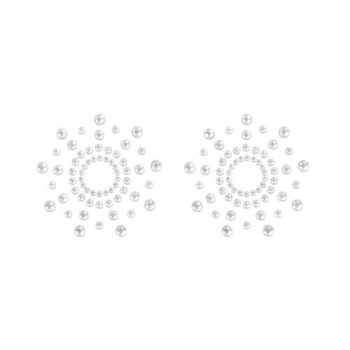 Bijoux Indiscrets Mimi, aufklebbarer Brustschmuck aus Strass-Perlen, perlmutt, 1er Pack (1 x 2 Stück)