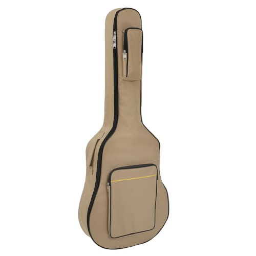 TRIXES Große khakifarbene Gitarrentasche mit Schulterriemen - Wasserdichtes gepolstertes Etui - Perfekt für akustische und Klassische Gitarren - Ideal für Reisen zu Auftritten, Gitarrenunterricht