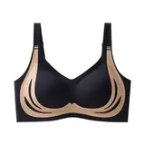 Nahtloser BH Damen Ohne Bügel - Powerful Push Up Seamless Bra Große Brüste Starker Halt V-Ausschnitt Bügelloser BH Seamless Bequem Schlaf BHS Adjustable Seamless Bra