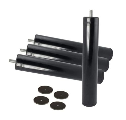 HOGAR24 ES Set mit 4 zylindrischen Füßen für Lattenrost | Installation durch Gewinde | inklusive Kunststoffstopfen zur Vermeidung von Schäden am Boden | Höhe der Füße 32 cm