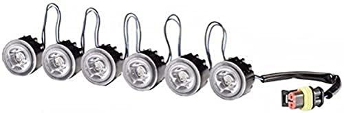 HELLA LED Tagfahrleuchtensatz - LEDayFlex - 24V / 12V - rund - glasklar - Kabel: 120mm - Fahrzeugfront - Satz - 2PT 177 696-721, silber