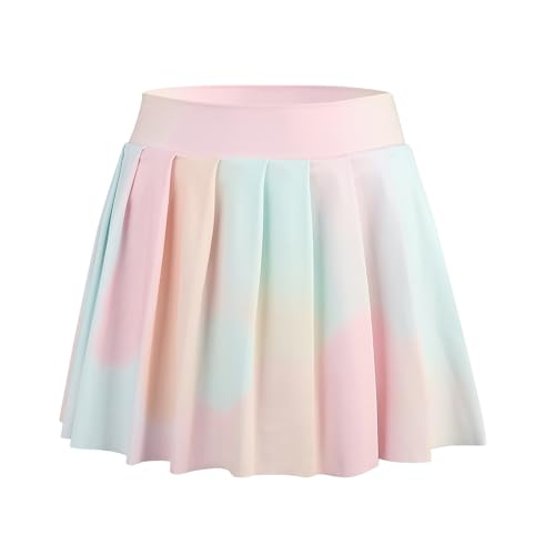Bezioner Mädchen Tennisrock,Faltenrock mit Taschen Innenhose,Golf Skorts Plissierte Skater Sportrock Kinder Minirock Schuluniform Rosa M(6-7 Jahre,110–120 cm)