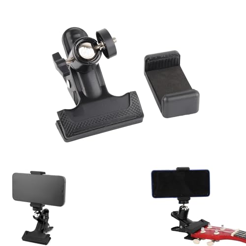 Taicols Gitarre Kopf Clip, Universeller Gitarre Handy Halter, Handyhalter Clip, Verstellbar Gitarre Spindelstock Handy Klemme Halterung, für Gitarre, E-Gitarre, Bass, Ukulele
