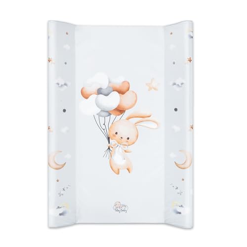 Wickelauflage 70 x 47 cm - feste Wickelunterlage keil Wickeltisch abwaschbar Wickelmulde Kaninchen Motiv