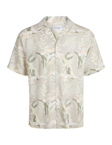JACK & JONES Jjjeff Floral AOP Resort Shirt Ss Hemd 12252390 ,Crockery ,M