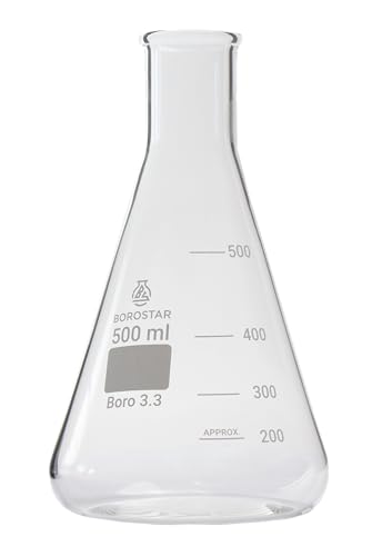 Borostar Erlenmeyerkolben (Boro 3.3), mit Graduierung, enghalsig, 500 ml