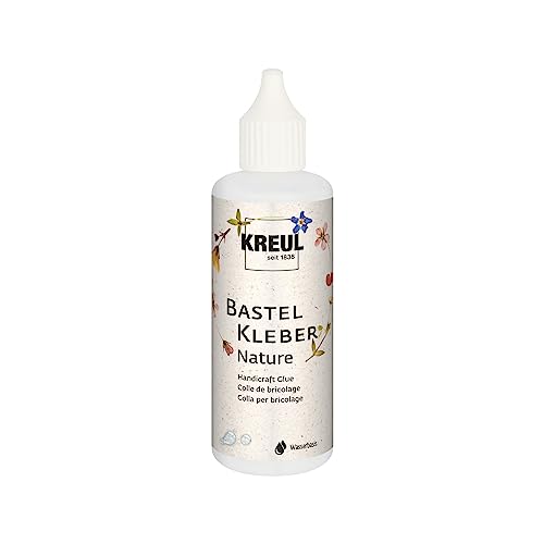 KREUL 49371 - Bastelkleber Nature, 80 ml, auf Wasserbasis, lösemittelfrei, geruchsneutral, nachhaltiger vielseitiger Dekokleber für Kinder