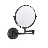 Wandmontierter Schminkspiegel mit 3-facher Vergrößerung, an der Wand montierter Schminkspiegel, zweiseitig um 360 ° drehbar, verstellbare Verlängerung for das Badezimmer, 20,3 cm verchromt(8inchblack)