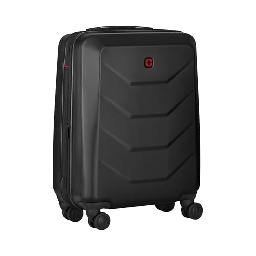 WENGER Prymo Large Hartschalenkoffer mit 4 Rollen, Trolley, Groß, 93 (107) l, Sicherheitsschloss, Damen Herren, Reisen Urlaub, Schwarz, 612538