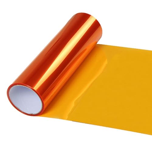 Scheinwerfer Folie Orange, 30 × 120CM Tönungsfolie Auto, Scheinwerfer Folie PVC Hitzebeständig Selbstklebend, Tönungsfolie für Auto-Rückleuchten für Lampen