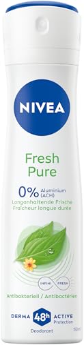 NIVEA Fresh Pure Deospray, Deo ohne Aluminium (ACH) mit Jasmin-Duft und erfrischender Formel, Deodorant mit 48h Schutz und einzigartiger INFINIFRESH Formel (150ml)