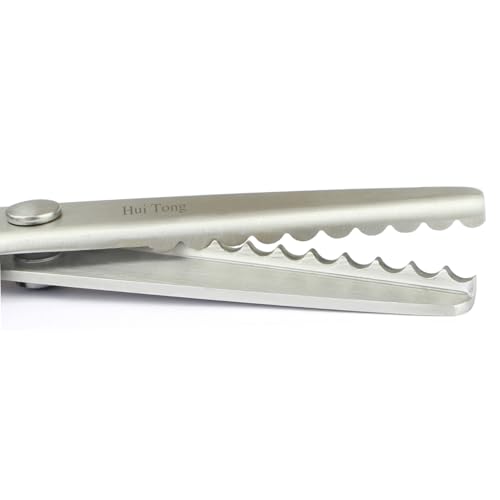 Hui Tong zackenschere stoff Robuste und Scharfe, Zickzackschere & Wellenschnitt Schere,3mm,5mm,7mm (Wellenschnitt 7mm)