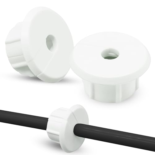 2pcs Wall Bushing Grommet Wanddurchführung für Starlink Dishy Ethernet-Kabel, Durchführungskabeldurchführung durch Wandplatte, Wanddrahtdurchführung durch Wandlochabdeckung für 2,5 cm Wandloch (weiß)