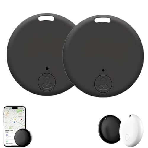 2 Stück Safesync GPS Tracker, Bluetooth-Tracker, GPS Tracker für Katzen und Hunde, Schlüsselfinder funktioniert, kabelloser intelligenter Tracker, Anti-Verlust-Alarm-Sensor, Standort-Tracker (Schwarz)