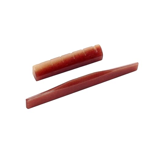 JEWEDECO 2St Gitarrenzubehör acoustic guitar akkustikgitarre Gitarrenwerkstatt akustischer Sattel sattelmutter für gitarre Stegsattel für Gitarren aus Kamelknochen Gitarren-Stegmutter rot
