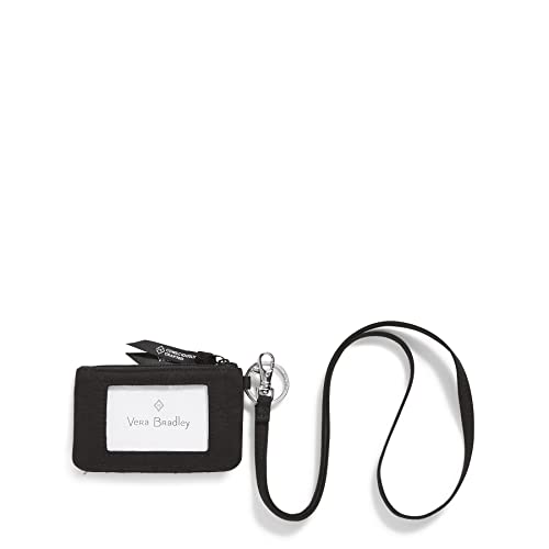 Vera Bradley Damen Cotton Zip Id Case and Lanyard Combo Ausweishülle, True Black