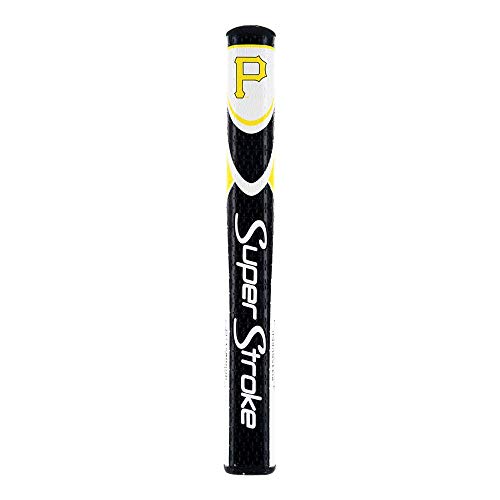 SuperStroke MLB Golf Putter Grip, Pittsburgh Pirates (Mid Slim™ 2.0) | Cross-Traction Surface Texture and Oversized Profile | Even Grip Pressure for a More Consistent Stroke | Non-Slip Grip