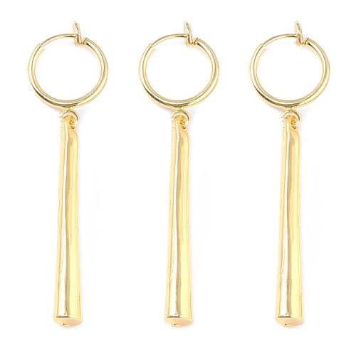 3 Stück Zoro-Ohrringe, Creolen, große Ohrclips, goldene Ohrclips, Anime-Cosplay-Schmuck für Fans, Anime-Liebhaber