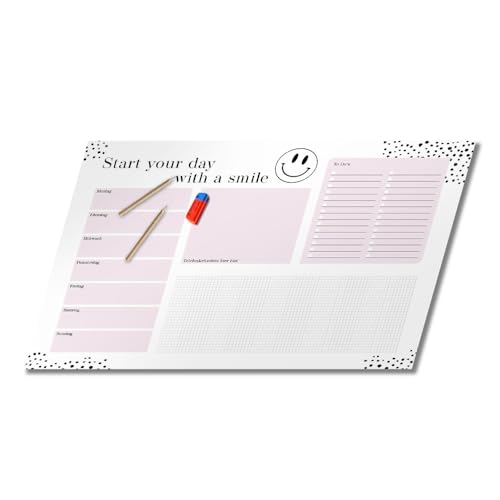 PRIMUS PRINT - Design Schreibtischunterlage Papier - DIN A2 Unterlage Schreibtisch - Abreißblock - 80g Dickes Naturpapier - Stabiler Papprücken - 25 Blatt - [ Motiv: Smilie ohne Fußleiste ]