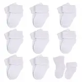 UILYNIU 8 Paar Baby Socken, Unisex Baby Socken (DE/NL/SE/PL, Alter, 0 Monate, 6 Monate, Weiß)