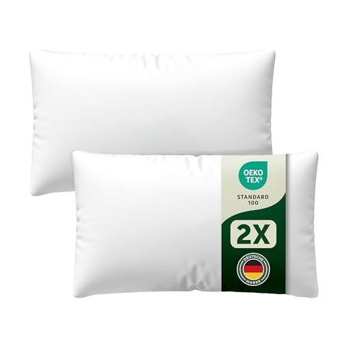 Blumtal Kissenfüllung 30x50 cm 2er - Oeko-TEX zertifizierte Füllung Kissen 30x50 cm aus atmungsaktivem, schnelltrocknendem Polyester - waschbares Inlett weich & langlebig