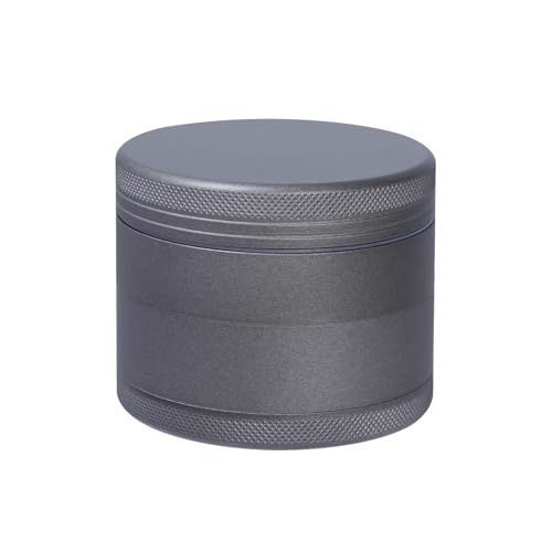 TIRIRS 5,5 cm 4 Stück Premium Kräutermühle - Aluminium Große Gewürzmühle mit Pollenfänger, Nano-Keramik beschichtetes Gewürz Mil,Kommt mit Pollenschaber und Reinigungsbürste, Schwarz