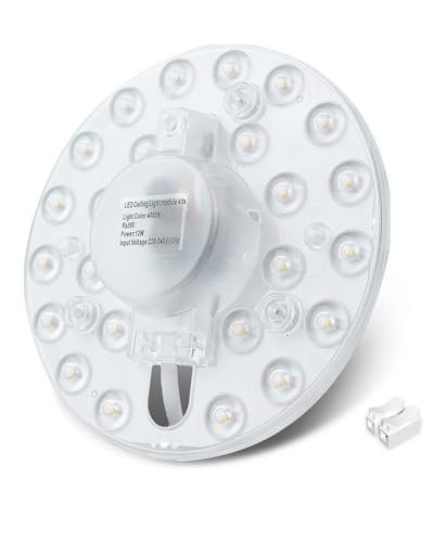 Bonlux 12W LED Modul Umrüstsatz für Deckenleuchten Naturweiß 4000K LED Umrüstsatz mit Befestigungsmagnet für Eiserne Deckenleuchtengehäuse CRI 80+ Wohnzimmer,Badezimmer, Einkaufszentrum 230V