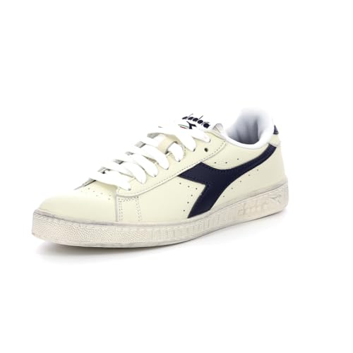 Diadora Unisex Game L Low Waxed Sneaker, Weiß/Blau, 42.5 EU