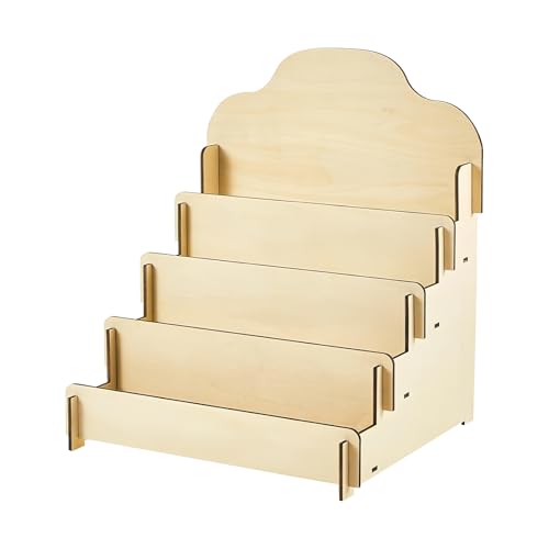 GBKDQQ Kartenständer Aus Holz Mit 4 Etage Display Ständer, Präsentationsständer, Postkartenständer, Grußkartenständer, Selbstinstallierender Visitenkartenständer, Aufkleber Ausstellungsständer