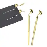 2 Stück Fluid Writer Pen - Schräger Feinlinien-Malstift, Messing Tragbares Zeichenwerkzeug für Kratzer, Schräger Fine liner Painting Gold, für Kratzer, Autos, Schränke, Kretzer Reparieren 0,5mm/0,7mm