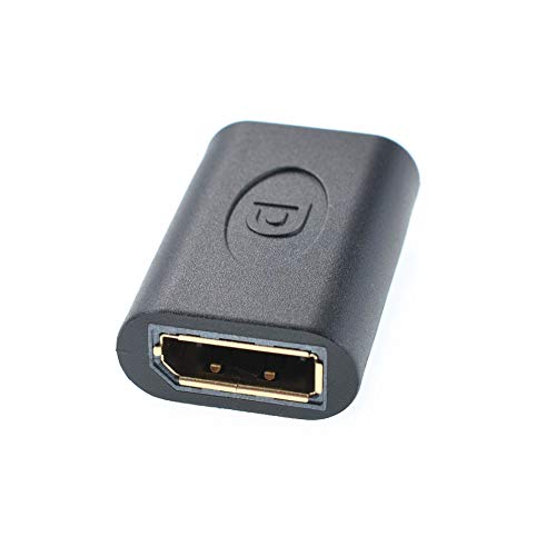Oiyagai 1 Stück Displayport Weiblich zu Weiblich DP F/F Kuppler Konverter Anschluss Verlängerungsadapter Schwarz für Videostreaming Gaming