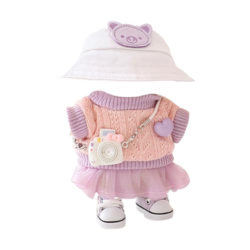L?b?b? Original 17cm Plüsch Bekleidung,Puppenbekleidung Niedliches Mini Kuscheltier Outfit mit DIY Pullover Hoodie Bekleidungszubehör,Ideales Kinder Geschenk(#35)