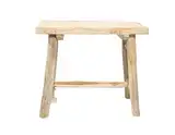 mgc24 Teakholz-Hocker - Stabiler 4-Bein Blumenständer aus Massivholz, handgefertigt aus Echtholz, vielseitig & pflegeleicht, vormontiert - Perfekt für Wohnzimmer, Garten, Deko - 40,5 x 20,5 x 38,5 cm