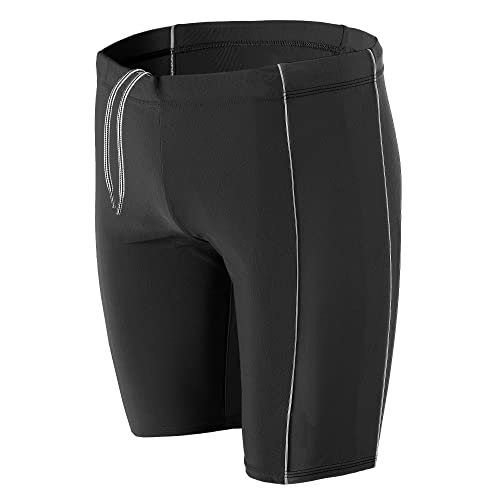 Aquarti Herren Lange Badehose mit Kontrast-Paspel Jammer, Farbe: Schwarz/Grau, Größe: 3XL