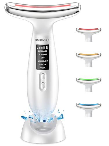 Gesichtsmassagegerät Face Gesicht Falten Gerät: Anti Gegen Falten Beauty Device 5℃ kalte und 45℃ Wärme - EMS Massage Gerät Gesicht 6 Modi 4 Farben LED - Lifting Straffung Gesichtsmassage Damen Herren