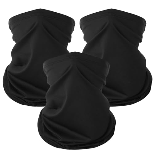 KEYRI 3 Stück Multifunktionstuch Schlauchschal Loopschal Winddicht Winter Loop Schal Herren Damen Neckwarmer Elastiche Schnelltrocknend Ski Maske Warmer für Skifahren Radfahren (3 Schwarz)