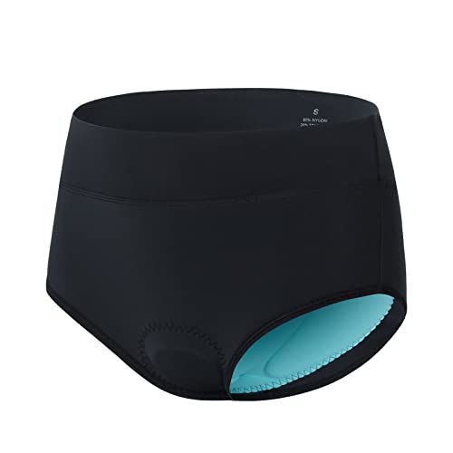 Homord Radunterhose Damen Gepolstert Gemütlich Fahrradunterhose Damen Atmungsaktiv Radsportunterwäsche mit 4D Gel Sitzpolster, Schwarz, XXL